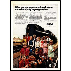1971 RCA Octoputer Electronics Vintage Print Ad Train Railway Locomotive Photo